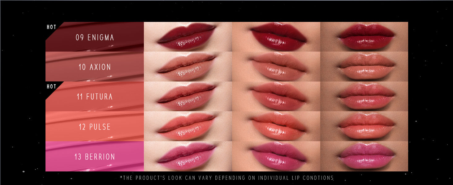 Stellar Dust Lip Stain color swatches