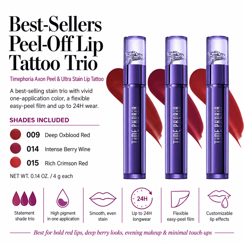 Best-Sellers Peel-Off Lip Tattoo Trio