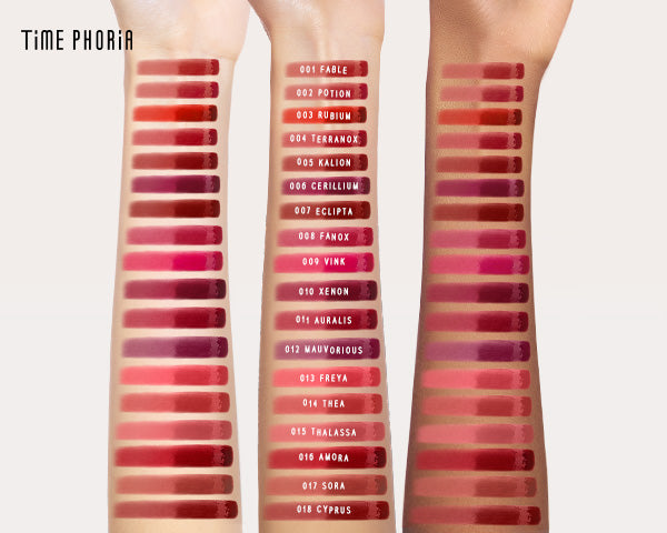 Timephoria Switching Lip Cream Shade swatches on a arm