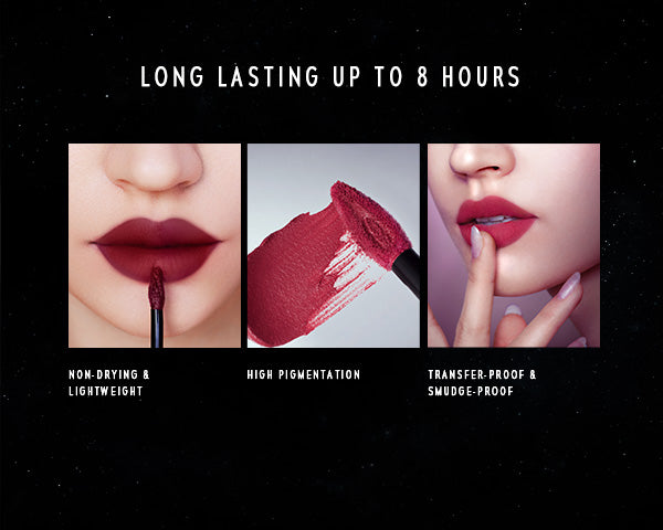 Timephoria Velvet lip cream featuring 'long lasting up to 8 HOURS'