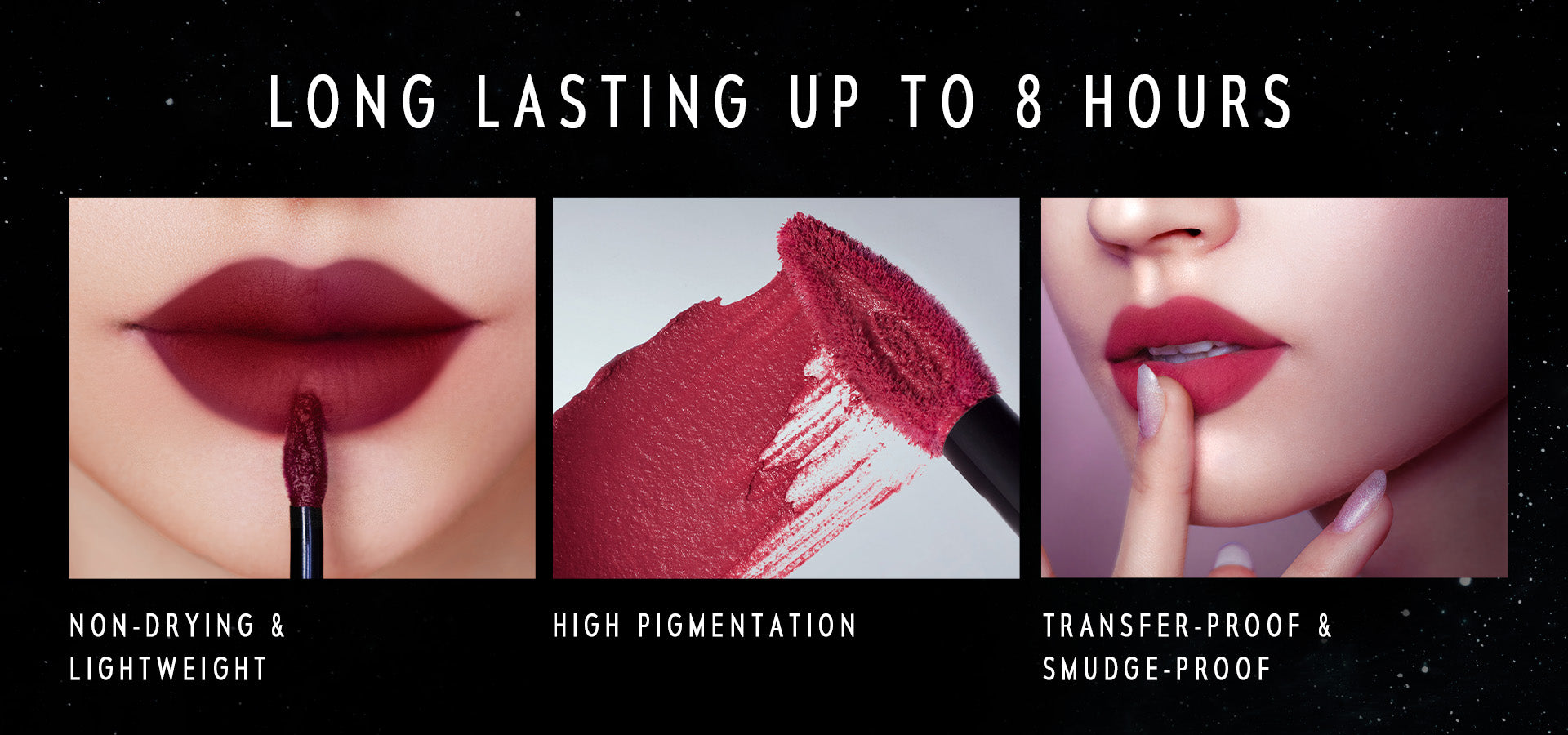 Timephoria Velvet lip cream featuring 'long lasting up to 8 HOURS'