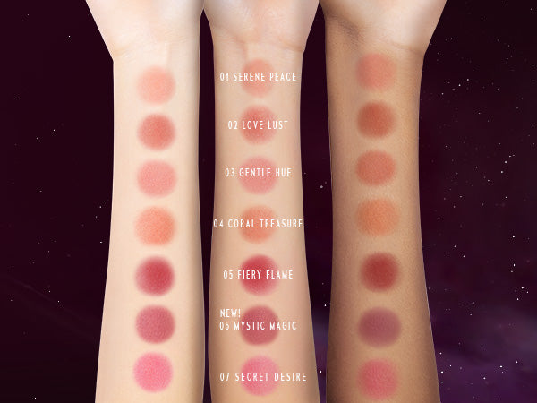 TIMEPHORIA CHEEK LIQUID BLUSH Set of lip swatches on three arms in different skin tone