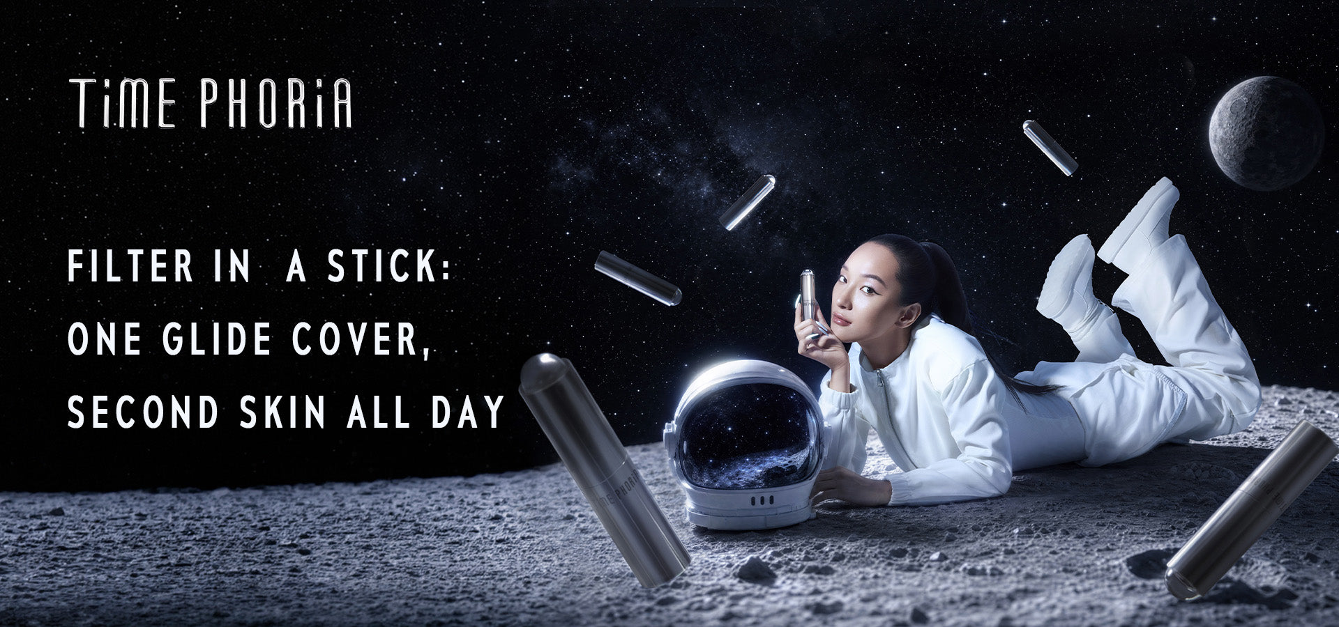 Time Phoria skin tint stick FILTER IN A STICK:ONE GLIDE COVERSECOND SKIN ALL DAY